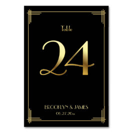 ギャツビー素晴らしアールデコテーブル番号24金ゴールドブラック テーブルナンバー