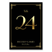 ギャツビー素晴らしアールデコテーブル番号24金ゴールドブラック テーブルナンバー (裏面)