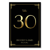 ギャツビー素晴らしアールデコテーブル番号30金ゴールドブラック テーブルナンバー (裏面)