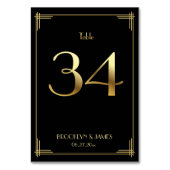 ギャツビー素晴らしアールデコテーブル番号34金ゴールドブラック テーブルナンバー (正面)