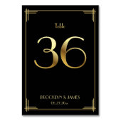 ギャツビー素晴らしアールデコテーブル番号36金ゴールドブラック テーブルナンバー (裏面)