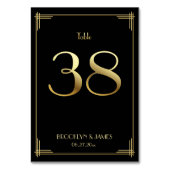 ギャツビー素晴らしアールデコテーブル番号38金ゴールドブラック テーブルナンバー (裏面)