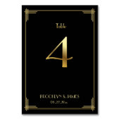 ギャツビー素晴らしアールデコテーブル番号4金ゴールドブラック テーブルナンバー (裏面)