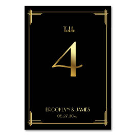 ギャツビー素晴らしアールデコテーブル番号4金ゴールドブラック テーブルナンバー