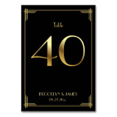 ギャツビー素晴らしアールデコテーブル番号40金ゴールドブラック テーブルナンバー (正面)