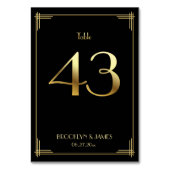 ギャツビー素晴らしアールデコテーブル番号43金ゴールドブラック テーブルナンバー (裏面)