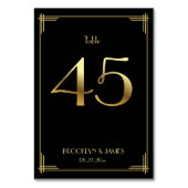 ギャツビー素晴らしアールデコテーブル番号45金ゴールドブラック テーブルナンバー (正面)