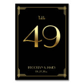 ギャツビー素晴らしアールデコテーブル番号49金ゴールドブラック テーブルナンバー (裏面)