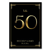 ギャツビー素晴らしアールデコテーブル番号50金ゴールドブラック テーブルナンバー (裏面)