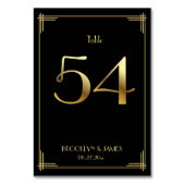 ギャツビー素晴らしアールデコテーブル番号54金ゴールドブラック テーブルナンバー (正面)