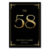 ギャツビー素晴らしアールデコテーブル番号58金ゴールドブラック テーブルナンバー (裏面)