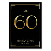 ギャツビー素晴らしアールデコテーブル番号60金ゴールドブラック テーブルナンバー (裏面)