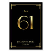 ギャツビー素晴らしアールデコテーブル番号61金ゴールドブラック テーブルナンバー (正面)