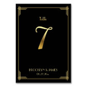 ギャツビー素晴らしアールデコテーブル番号7金ゴールドブラック テーブルナンバー (裏面)