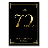 ギャツビー素晴らしアールデコテーブル番号72金ゴールドブラック テーブルナンバー (裏面)