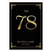 ギャツビー素晴らしアールデコテーブル番号78金ゴールドブラック テーブルナンバー (裏面)