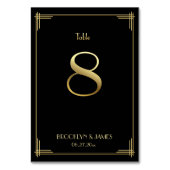 ギャツビー素晴らしアールデコテーブル番号8金ゴールドブラック テーブルナンバー (正面)