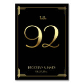 ギャツビー素晴らしアールデコテーブル番号92金ゴールドブラック テーブルナンバー (裏面)