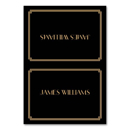 ギャツビー素晴らしアールデコブラックプレイスセッティングカード テーブルナンバー (正面)