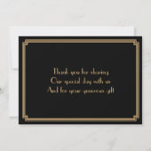 ギャツビー素晴らしアールデコブラック結婚ズサンキューカード サンキューカード (裏面)