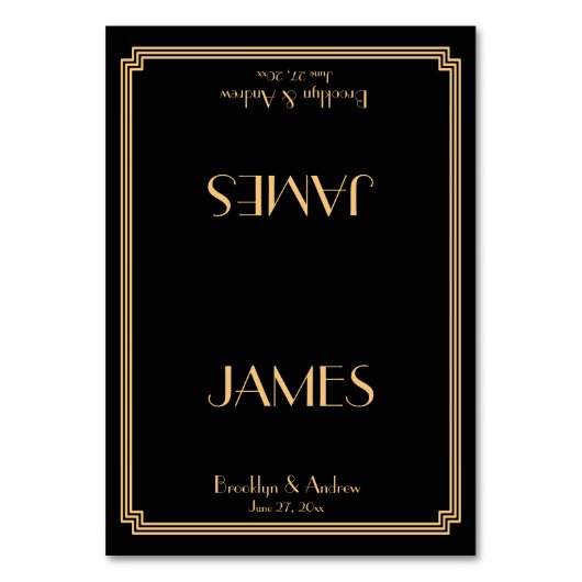 ギャツビー素晴らしアールデコブラック結婚ズ座席表 テーブルナンバー (正面)