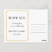 ギャツビー素晴らしアールデコブラック結婚ズ・サンキュー ポストカード (裏面)