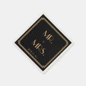 ギャツビー素晴らしアールデコブラック結婚ズ・ナプキンス スタンダードカクテルナプキン (角)