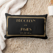 ギャツビー素晴らしアールデコブラック結婚ランバーズ枕 ランバークッション (ブランケット)