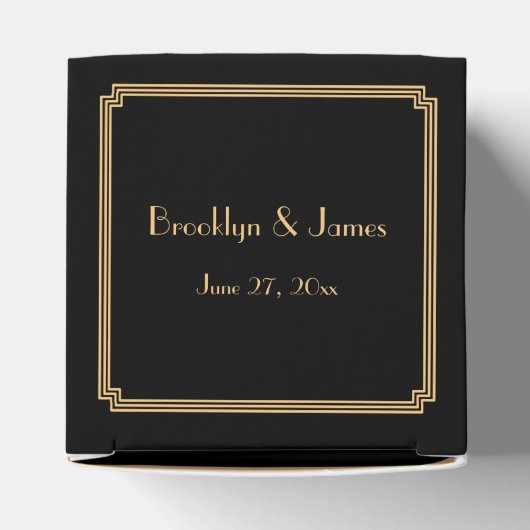 ギャツビー素晴らしアールデコブラック結婚式の引き出物ボックス フェイバーボックス (上部)
