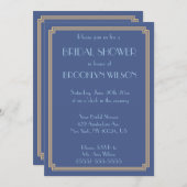 ギャツビー素晴らしアールデコブルーブライダルシャワー招待状 招待状 (正面/裏面)