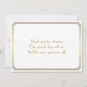 ギャツビー素晴らしアールデコホワイト結婚ズサンキューカード サンキューカード (裏面)