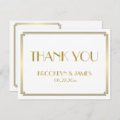 ギャツビー素晴らしアールデコホワイト結婚ズ・サンキュー ポストカード (正面/裏面)