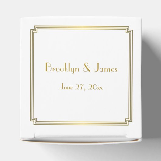 ギャツビー素晴らしアールデコホワイト結婚式の引き出物ボックス フェイバーボックス (上部)