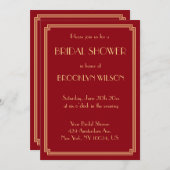 ギャツビー素晴らしアールデコレッドブライダルシャワー招待 招待状 (正面/裏面)