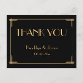 ギャツビー素晴らしアールデコ結婚の感謝はがき ポストカード (正面)