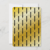 ギャツビー素晴らしアールデコ結婚の金ゴールドと黒い写真 セーブザデート (裏面)