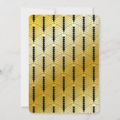 ギャツビー素晴らしアールデコ結婚の金ゴールドと黒い写真 セーブザデート (裏面)