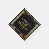 ギャツビー素晴らしアールデコ誕生日ナパーソナライズされたプキン スタンダードカクテルナプキン (角)