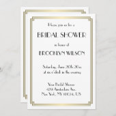 ギャツビー素晴らしアールデコ金ゴールドブライダルシャワー招待状 招待状 (正面/裏面)