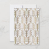 ギャツビー素晴らしアールデコ金ゴールドホワイトウェディングRSVP 出欠カード (裏面)