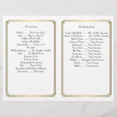 ギャツビー素晴らしアールデコ金ゴールドホワイト結婚式 プログラム (裏面)