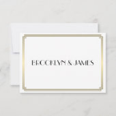 ギャツビー素晴らしアールデコ金ゴールド結婚式RSVPカード 出欠カード (裏面)