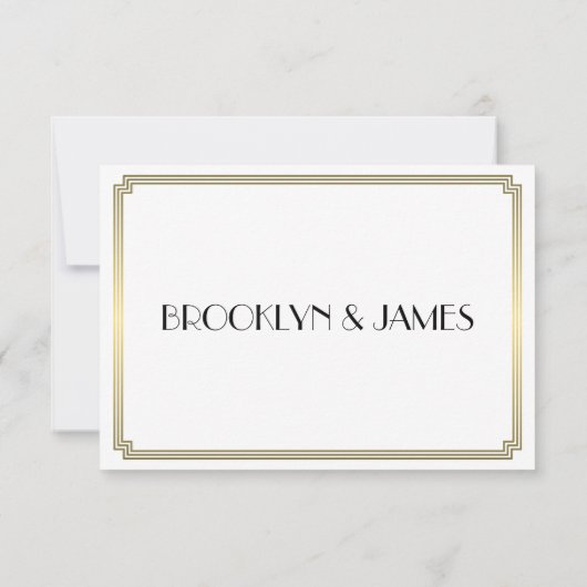 ギャツビー素晴らしアールデコ金ゴールド結婚式RSVPカード 出欠カード (裏面)