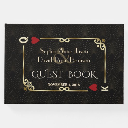 ギャツビー素晴らしカジノラスベガストランプのポーカーズ結婚 ゲストブック (正面)