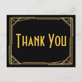 ギャツビー素晴らしサンキューブラック金ゴールドアールデコ結婚ズ ポストカード