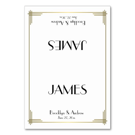 ギャツビー素晴らしホワイトアールデコ結婚ズ座席表 テーブルナンバー (正面)