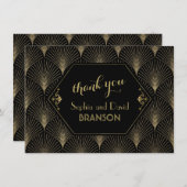 ギャツビー素晴らしヴィンテージアールデコ結婚の感謝 サンキューカード (正面/裏面)