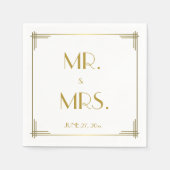 ギャツビー素晴らし金ゴールドアールデコ結婚ズ・ナプキンス スタンダードカクテルナプキン (正面)