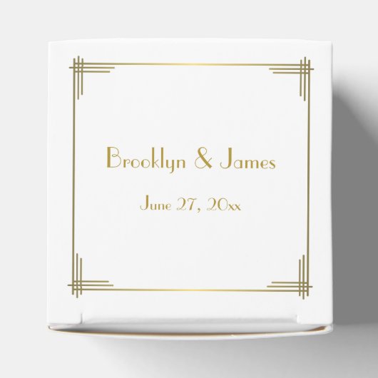 ギャツビー素晴らし金ゴールドアールデコ結婚式の引き出物ボックス フェイバーボックス (上部)