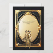 ギャツビー素晴らし金ゴールドブラックフラッパーズブラックタイイベント 招待状 (裏面)